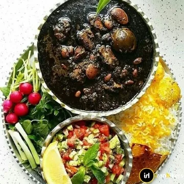 Ghormeh sabzi or Iranian herb stew as a Iranian cuisine